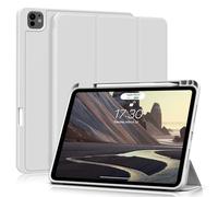 KVTVOU Case for iPad Air 13 Inch 2025 M3/2024 M2, for iPad Pro 12.9 Inch 6th / 5th Generation 2022/2021, Soft TPU Protective Case with Pencil Holder(Support Charging), Auto Wake/Sleep, Gray