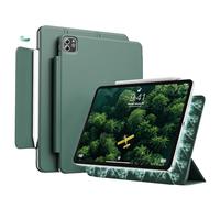 KVTVOU Case for iPad Pro 11 Inch 4th / 3rd / 2nd Generation 2022/2021/2020, Powerful magnetic Attachment, Support Pencil 2nd Gen Charging, Slim Trifold Stand Case for iPad Pro 11 Inch, Dark Green