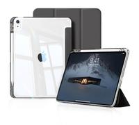 KVTVOU Clear Case for iPad A16 2025 11th Generation/iPad 10th Generation 10.9 inch 2022, Hard PC Clear Back Shell & Soft TPU Shockproof Frame, Right Pencil Holder, Auto Wake/Sleep, Black