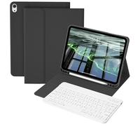 KVTVOU Keyboard Case for iPad 10th Generation 2022 10.9 Inch with Pencil Holder, Folio Magnetic Detachable Wireless Bluetooth Keyboard & Smart Flip Stand Cover for iPad 10th Generation, Black