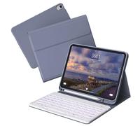 KVTVOU Keyboard Case for iPad 11th Generation A16 2025, iPad 10th Generation 2022 10.9 Inch, Wireless Bluetooth Keyboard, Magnetic Detachable, 7 Backlight Colors, Built-in Pencil Holder, Purple