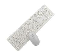 KVtyBBdxW 2.4G Wireless Keyboard Hebrew French AZERT Spanish Arabic German Italian Portuguese Compatible With Desktop Computer Office(Keyboardmouse White)