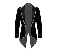 Kvysinly Boys Girls Circus Ringmaster Clothes Halloween Prince Tuxedo Jacket Tailcoat Kids Fancy Dress Ups Black 13-14 Years