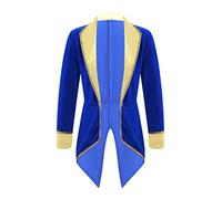 Kvysinly Boys Girls Circus Ringmaster Clothes Halloween Prince Tuxedo Jacket Tailcoat Kids Fancy Dress Ups Royal Blue 7-8 Years