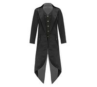 Kvysinly Boys Renaissance Steampunk Tailcoat Jacket Vintage Gothic Uniform Tuxedo Halloween Ringmaster Costume Black 15-16 Years