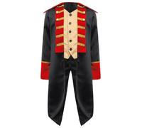Kvysinly Colonial Clothes for Boys Revolutionary War Clothes Halloween Party Tailcoat Fake Two Jacket Coat Black 15-16 Years