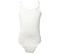 Kvysinly Girls' Team Basic Camisole Leotard Adjustable Straps Gymnastics Leotards Crisscross Back Dancewear Ivory 10-12 Years