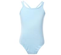Kvysinly Girls' Team Basic Camisole Leotard Adjustable Straps Gymnastics Leotards Crisscross Back Dancewear Light Blue 7-8 Years
