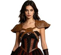 Kvysinly Gladiator Samurai Knight Pauldrons Gothic Steampunk Pu Leather Belt Armor Larp Chest Piece Brown One Size