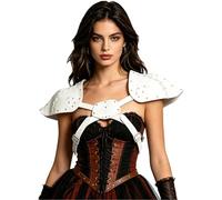 Kvysinly Gladiator Samurai Knight Pauldrons Gothic Steampunk Pu Leather Belt Armor Larp Chest Piece White One Size
