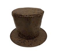 Kvysinly Retro Magician Top Hats Victorian Steampunk Hat for Rave Stage Performances Flat Cap Trick Gear Brown One Size