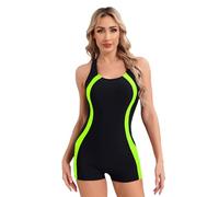 Kvysinly Women’s One Piece Boyleg Swimsuits Athletic Swimming Costume Modest Swimwear Training Bathing Suit Fluorescent Green M