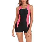 Kvysinly Women’s One Piece Boyleg Swimsuits Athletic Swimming Costume Modest Swimwear Training Bathing Suit Midnight S