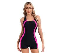 Kvysinly Women’s One Piece Boyleg Swimsuits Athletic Swimming Costume Modest Swimwear Training Bathing Suit Hot Pink M