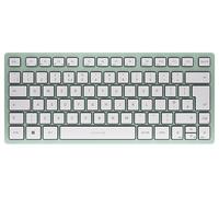 CHERRY KW 7100 MINI BT, Compact Multi-Device keyboard with 3 Bluetooth Channels, UK Layout (QWERTY), Flat Design, incl. Transport Pouch, Agave Green