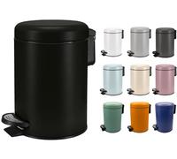 KW Soft Shade Small Round Pedal Bin (Black, 3 Ltr)