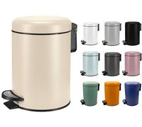 KW Soft Shade Small Round Pedal Bin (Cream, 3 Ltr)