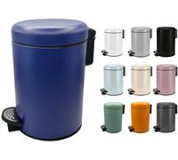 KW Soft Shade Small Round Pedal Bin (Dark Blue, 3 Ltr)