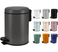 KW Soft Shade Small Round Pedal Bin (Dark Grey, 3 Ltr)
