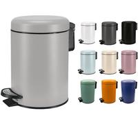 KW Soft Shade Small Round Pedal Bin (Grey, 3 Ltr)