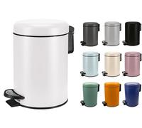 KW Soft Shade Small Round Pedal Bin (Soft White, 3 Ltr)