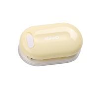 KW - triO 3 - Hole Paper Punch, Handheld Mini Loose Leaf Puncher for Binder, 5.5mm Aperture with Paper Scrap Collector, 5 Sheet Capacity for Notebook Scrapbook Diary Planner Calend (Yellow)