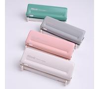 KW Trio Adjustable 6 Hole Desktop Punch for A4, A5, A6, A7, Mini, B5, Personal, and Deskfax Dairy Planners, 10 Sheet Capacity, 5.5mm Diameter Holes, and All Metal Construction for (Pink)