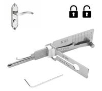 KW5 Stainless Steel Key Decoder,Lock Pick Key Decoder,2 in 1 Lock Pick,Master Key Decoder,Stainless Steel Car Key Reader,Lock Picking kit for Beginners,Lock Pick Decoder for Auto,Decoder and Pick