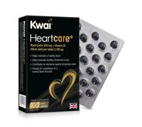 Kwai Heartcare+ Black Garlic 450mg Tablets - 100 Tablets (Pack of 1) - with Vitamin B1 to Support Normal Heart Function - Odourless Fermented Garlic Rich in Antioxidants