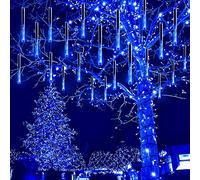 Kwaiffeo Blue Icicle Lights for Outside, Waterproof 40 Tubes LED Meteor Shower Lights for Christmas Halloween Decor Yard Lawn, Equivalent to 5 Sets of 8-Tubes
