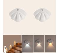 Kwaiffeo Motion Sensor Lights Indoor: Rechargeable Motion Sensor Night Light Wireless Stick On Wall Light -Battery Operated Magnetic Stair Lights for Bedroom Hallway Wardrobe Kids' Room 2 Pack