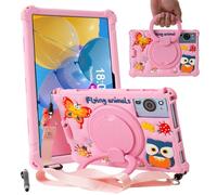 Kwamaz 10.1 inch Android Tablet Case for ROWT A10,Onn 10.1,ApoloSign EM101A,WDYQJE A55,TECLAST P30,CZZ C10,Freeski Lville HiGrace Plimpton,with Strap 360 Rotating Stand Handle, Pink