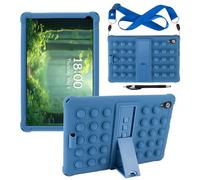 Kwamaz Case for Urao 10.1 inch Tablet CP107 (2024), Soft Silicone Stand Cover with Strap for Android 14 Tablet Case (Dark Blue)