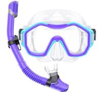 Kwambiri kids snorkel gear kids snorkel kids snorkel 180°panoramic view snorkel set for kids ages 6-14 snorkel mask kids breathing freely for
