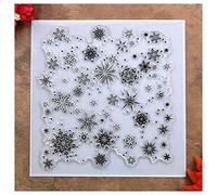 Kwan Crafts Christmas Snowflake Background Clear Stamps for Card Making Decoration and DIY Scrapbooking