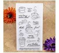 Kwan Crafts Coffee Tea thanks a latte Clear Stamps for Card Making Decoration and DIY Scrapbooking