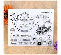 Kwan Crafts Happy Birthday Anniversary Get Well Soon Mother's Day Clear Stamps for Card Making Decoration and DIY Scrapbooking