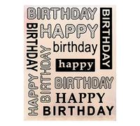 Kwan Crafts Happy Birthday Plastic Embossing Folders for Card Making Scrapbooking and Other Paper Crafts, 12.1x15.2cm