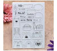 Kwan Crafts Hello Best Friend Miss You Merry Christmas Animal Clear Stamps for Card Making Decoration and DIY Scrapbooking