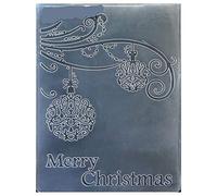 Kwan Crafts Merry Christmas Ball Light Plastic Embossing Folders for Card Making Scrapbooking and Other Paper Crafts, 12.5x17.7cm