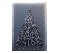 Kwan Crafts Merry Christmas Tree Plastic Embossing Folders for Card Making Scrapbooking and Other Paper Crafts, 12.5x17.7cm