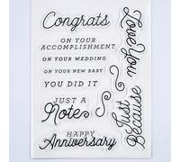 Kwan Crafts Words Congrats Love You Happy Anniversary Clear Stamps for Card Making Decoration and DIY Scrapbooking 3050617