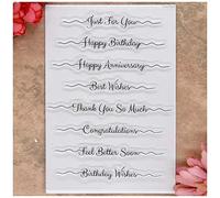 Kwan Crafts Words Just for You Happy Birthday Best Wishes Congratulations Clear Stamps for Card Making Decoration and DIY Scrapbooking