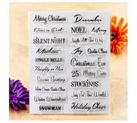 Kwan Crafts Words Merry Christmas Snowman Season's Greetings Clear Stamps for Card Making Decoration and DIY Scrapbooking