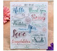 Kwan Crafts Words Thank You Happy Birthday Love Smile Congratulation Clear Stamps for Card Making Decoration and DIY Scrapbooking