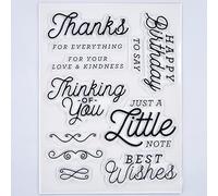 Kwan Crafts Words Thanks for Everything Happy Birthday Thinking of You Clear Stamps for Card Making Decoration and DIY Scrapbooking 3050616