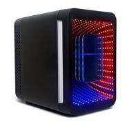 Kwanner 4L Mini Fridge, RGB LED Mirror Gaming Fridge, AC/DC Portable Cooler Warmer Fridge, Compact Freezerless Low Noise Skincare Cosmetic Fridge for Bedroom Office Car, Black