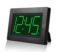 KWANWA 8" Large Display Alarm Clock - Battery Powered LED Clock with Auto-Dimming, Wall & Desk Mount for Bedroom/Kitchen/Bathroom/Elderly Friendly