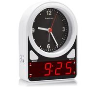 KWANWA Analogue Clock with LED Digital Display,Auto Brightness