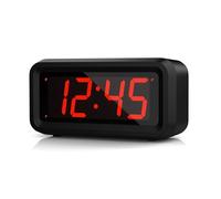 KWANWA Desk/Bedside/Wall Digital LED Alarm Clock With Big 1.2'' LED Time Display,AA Battery Powered Only,Can Be Placed Anywhere Without A Cumbersome Cord, Black Colour